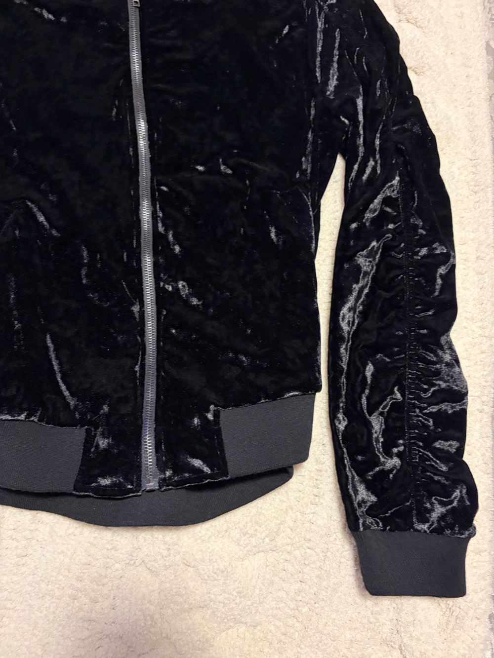 project RUNWAY Black Velvet Bomber Jacket - Picture 2 of 5